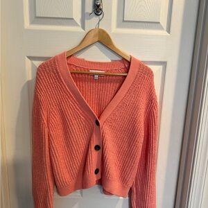Banana Republic Coral Cardigan V-Neck Sweater